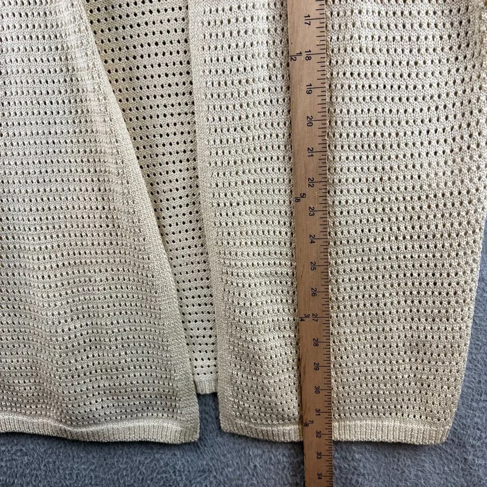 New Elan Natural Crochet Cardigan sweater / crochet pant set size M - Picture 9 of 16
